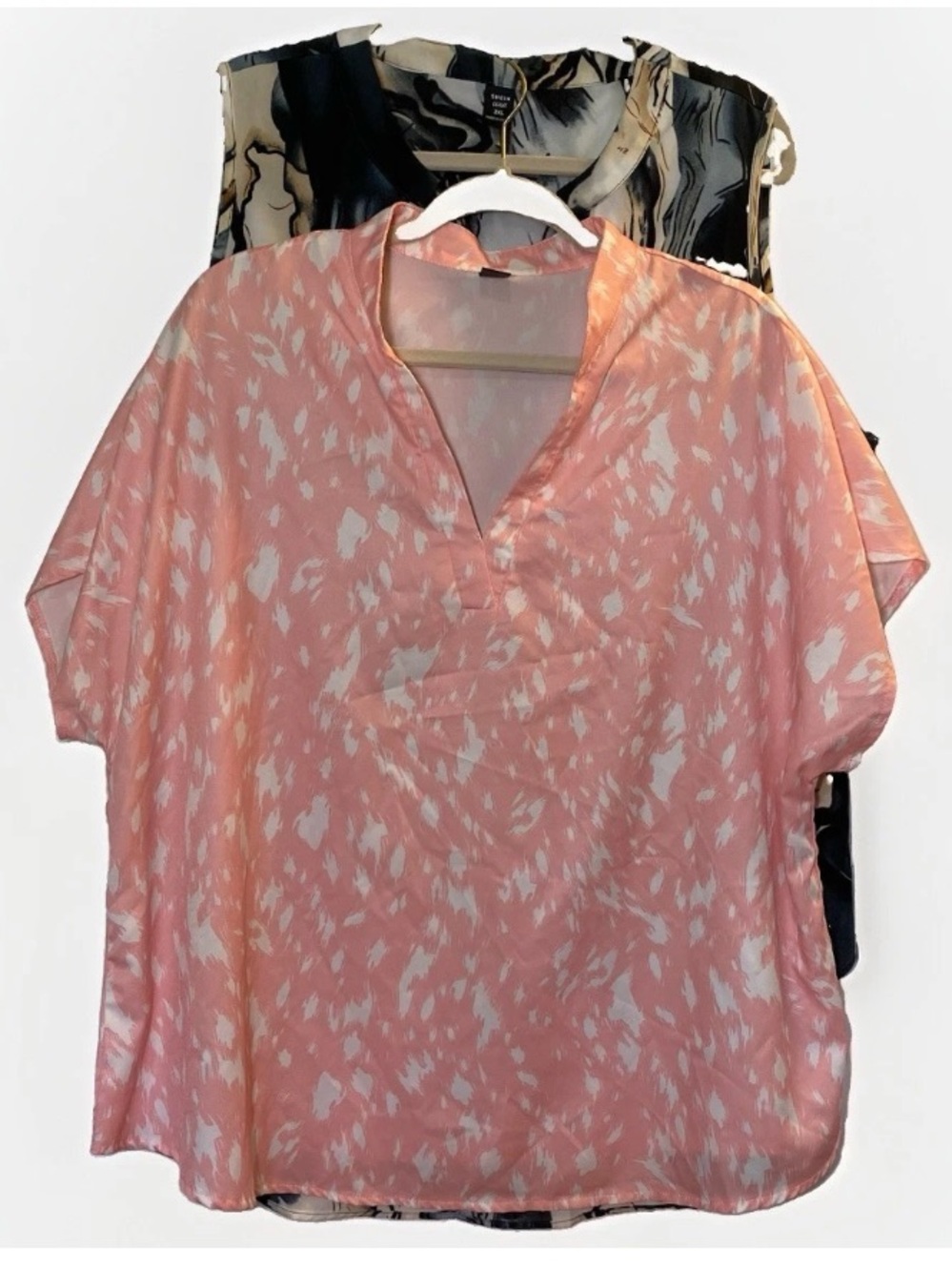 Shein Curve Women’s 2XL Blouses Tops Pink Grey Sleeveless Office Summer Lot Of 2